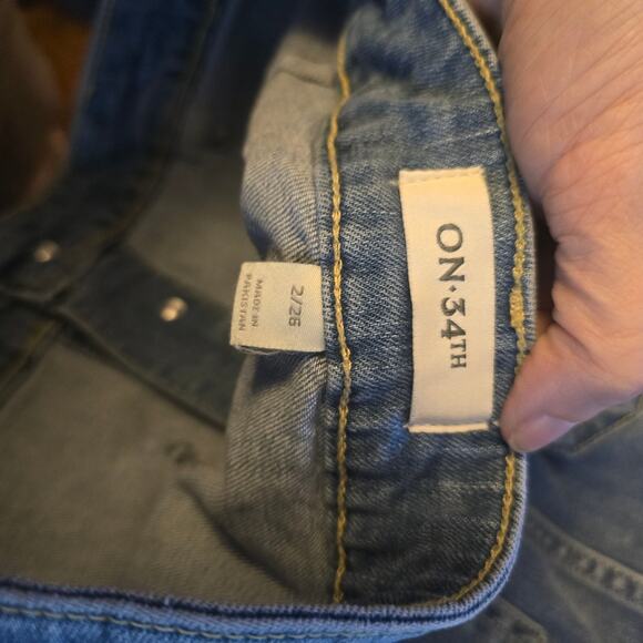 On 34th denim button fron midi skirt size 2 - Picture 4 of 6